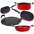 Nirlon Non-Stick 5 Piece Rust Free Gas Compatible Kitchenware Set with Steel Lid