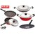 Nirlon Non-Stick Aluminium Cookware Set, 5-Pieces, Red