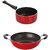 Nirlon Non-Stick Scratch Resistance Kadhai & Sauce Pan Combo Cookware Set, 2.6mm_KD12_SP