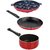 Nirlon 3 Piece Gas Compatible Kitchen Cookware Non-Stick Set with Multi Color, 2.6mm_SP