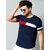 Red Leaf Navy Colour block Men dry-fit Tshirt