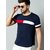 Red Leaf Navy Colour block Men dry-fit Tshirt