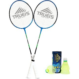 Scorpion Classic Badminton Racquet Kit  Kit Including 2PC Classic Blue Rackets with 3PC Ultra Shuttle Cock