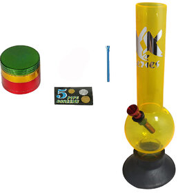 Farman Handicrafts 10 Inch Transparent Yellow Acrylic Water Smoking Bong (Pack of 1)