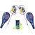 Scorpion 2PC KIA Badminton Racquet Blue Cover with 3PC Ultra Shuttlecock