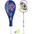 Scorpion 2PC KIA Badminton Racquet Blue Cover with 3PC Ultra Shuttlecock