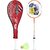 Scorpion 2PC KIA Badminton Racquet Red Cover with 3PC Ultra Shuttlecock