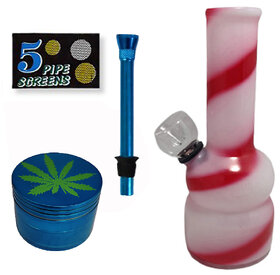 Farman Handicrafts 5 Inch Glass Bong Water Smoking Pipe (Pack of 1)