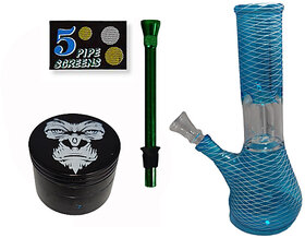 Farman Handicrafts 8 Inch Smokepunk Waterpipe Smoking Hukkah Pipe Bong Toughened Glass Pack of 1