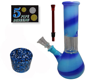 Farman Handicrafts 8 Inch Bong Glass Smoking Water Pipe Mix Color Pack of 1