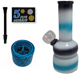 Farman Handicrafts 5 Inch Mini Glass Bong Hookah Smoking Pipe (Pack of 1)