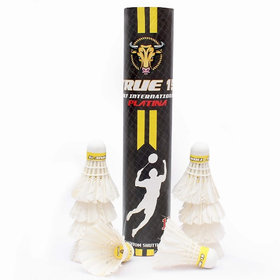 Scorpion Platina Badminton Shuttlecock  Feather Shuttlecock  White  10 Piece