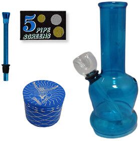 Farman Handicrafts 5 Inch Transparent Green Smoking Glass Water Bong Pack of 1