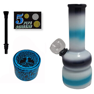 Farman Handicrafts 5 Inch Mini Glass Bong Hookah Smoking Pipe (Pack of 1)