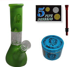 Farman Handicrafts 8 Inch BOB Marley Bong Glass Water Pipe (Pack of 1)
