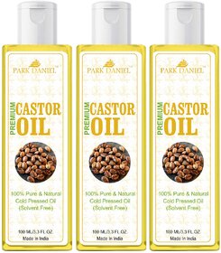 Park Daniel Cold Pressed Castor Oil- 3 Bottles of 100 ml(300 ml)