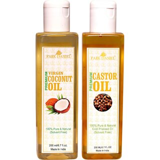 Park Daniel Coconut oil & Castor Oil - 2 bottles 200 ml(400 ml)