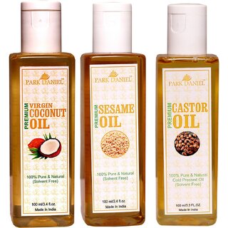 Park Daniel Sesame oil, coconut & Castor oil- 3 bottles(300 ml)