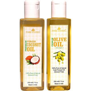 Park Daniel Coconut Oil Olive Oil - 2 Bottles 200 Ml400 Ml