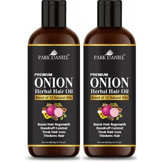 Park Daniel Onion Herbal Hair oil -2 bottles of 200 ml(400 ml)