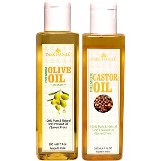 Park Daniel Olive Oil & Castor oil-2 bottles of 200 ml(400 ml)