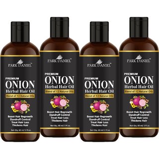 Park Daniel Onion Herbal Hair Oil- 4 bottle 60 ml(240 ml)