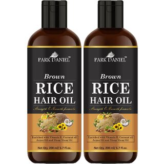 Park Daniel Premium  Brown Rice Hair Oil Enriched With Vitamin E - For Strength and Hair Growth Combo Pack 2 Bottle of 200 ml(400 ml)