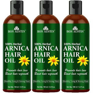 Bon Austin 100% Herbal Arnica Hair Growth Oil - For Strong Hair Combo Pack 3 Bottle of 100 ml(300 ml)