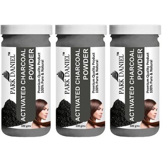 Park Daniel Premium Activated Charcoal Powder-For Glowing Skin and Pimples - Pack of 3, 300gm (3*100gml)
