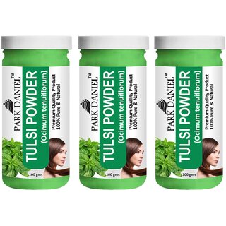 Park Daniel Premium Tulsi Powder - Great For Hair, Skin, Face  - Pack of 3, 300gm (3*100gml)