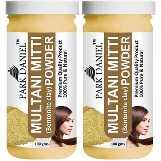 Park Daniel Premium Multani Mitti Powder - Great For Hair, Skin, Face - Pack of 2, 200gm (2*100gml)