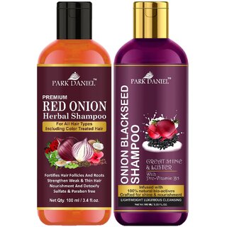Park Daniel Red Onion Shampoo & Onion Blackseed Shampoo Combo Pack Of 2 bottle of 100 ml(200 ml)