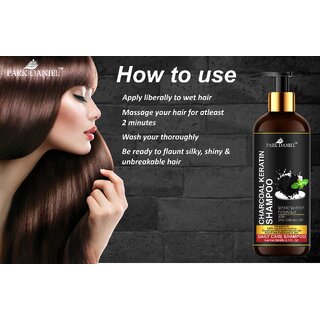 Park Daniel 100% Natural Charcoal Keratin Shampoo - An Daily Care Shampoo Combo Pack 2 Bottle of 200 ml(400 ml)