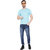 Aarable Men's Sky Blue Men  Round Neck T-shirt