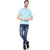 Aarable Men's Sky Blue Men  Round Neck T-shirt