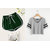 Vivient Green Short And Grey Cross Neck Combo