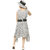 Sbn Girls White Polka Dots Knee Length Party Wear Dress With Cap