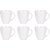 Deco Pride Coffee Mug 200ml Plain Design Dishwasher  Microwave Safe Cups (White, Set of 6 Pcs) CM(6)-109W