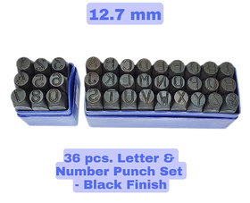 Scorpion Number Punch Set 1/2 - (12.7 mm) Hardened Steel/Metal Die Jewelers with Case