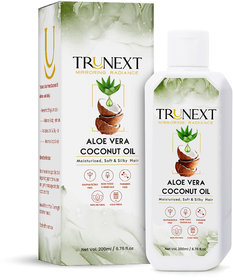 TRUNEXT ALOE VERA COCONUT HAIR OIL - COCONUT OIL, NO PARABEN AND NO SULPHATE- CONTROLS DANDRUFF, 200ML