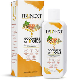 TRUNEXT GOODNESS OF 11 OILS  NO PARABEN AND NO SULPHATE- EXCLUSIVE NATURAL OILS, 200ml