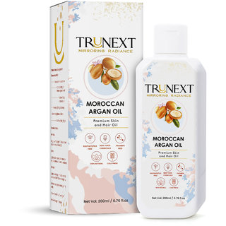 Trunext  MOROCCAN ARGAN OIL FOR HAIR GROWTH, FACE  NAILS, 100 PURE  NATURAL,ARGAN OIL 200ml