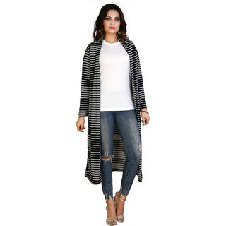 Dovekie Women's Lycra Printed Stripe Shrug