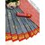 Grey Colour Cotton Embellished Saree