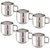 Nirlon Pack Of 6 Stainless Steel Double Wall Stainless Steel Tool Tip Top,Tea Mug,Steel Mug Coffee Cup Set For Kitchen,Canteen,Office,Conference Room,Restaurant,6Pcs Set (Silver)