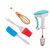 Combo of Silicon Basting Spatula, Oil Brush, Power Free Hand Blender And Plastic Whisk (Multicolor) by Markwell