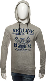 Red Line Grey Full Sleevee Sogan Printed Hoody Jacket