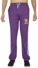 Red Line Purple Cotton Regular Fit Trackpant