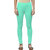 Women's Mint Green Cotton Blend Leggings By Ww Won Now