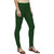 Women's Bottle Green Cotton Blend Leggings By Ww Won Now